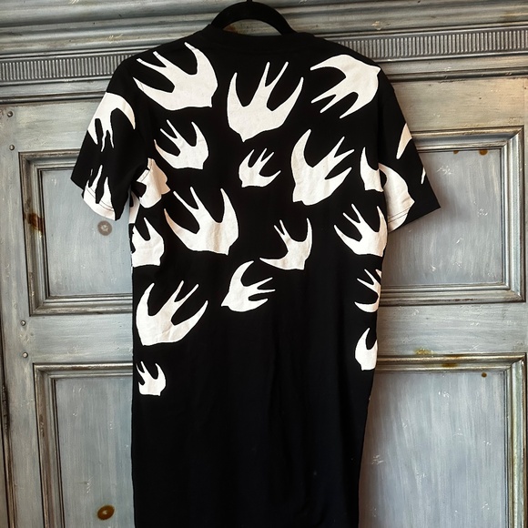 McQ Alexander McQueen Swallow Black T shirt Minin Dress Size S - Picture 5 of 7